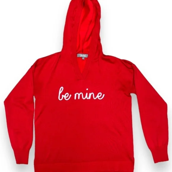 Like New Marled Be Mine Red Hoodie Sweater XS Valentine's Day - Picture 7 of 13